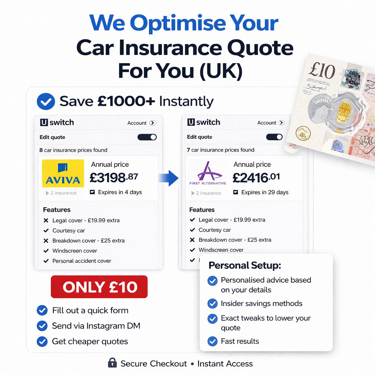 We Optimise Your Car Insurance Quote For You (UK)